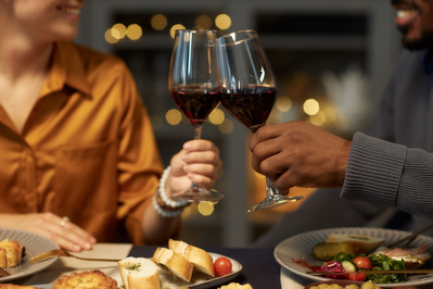 enjoy wine with dinner during winter in gatlinburg
